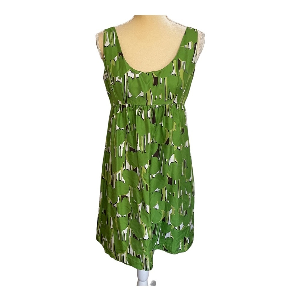 Michael Michael Kors Green Sleeveless Satin Dress Size 8p